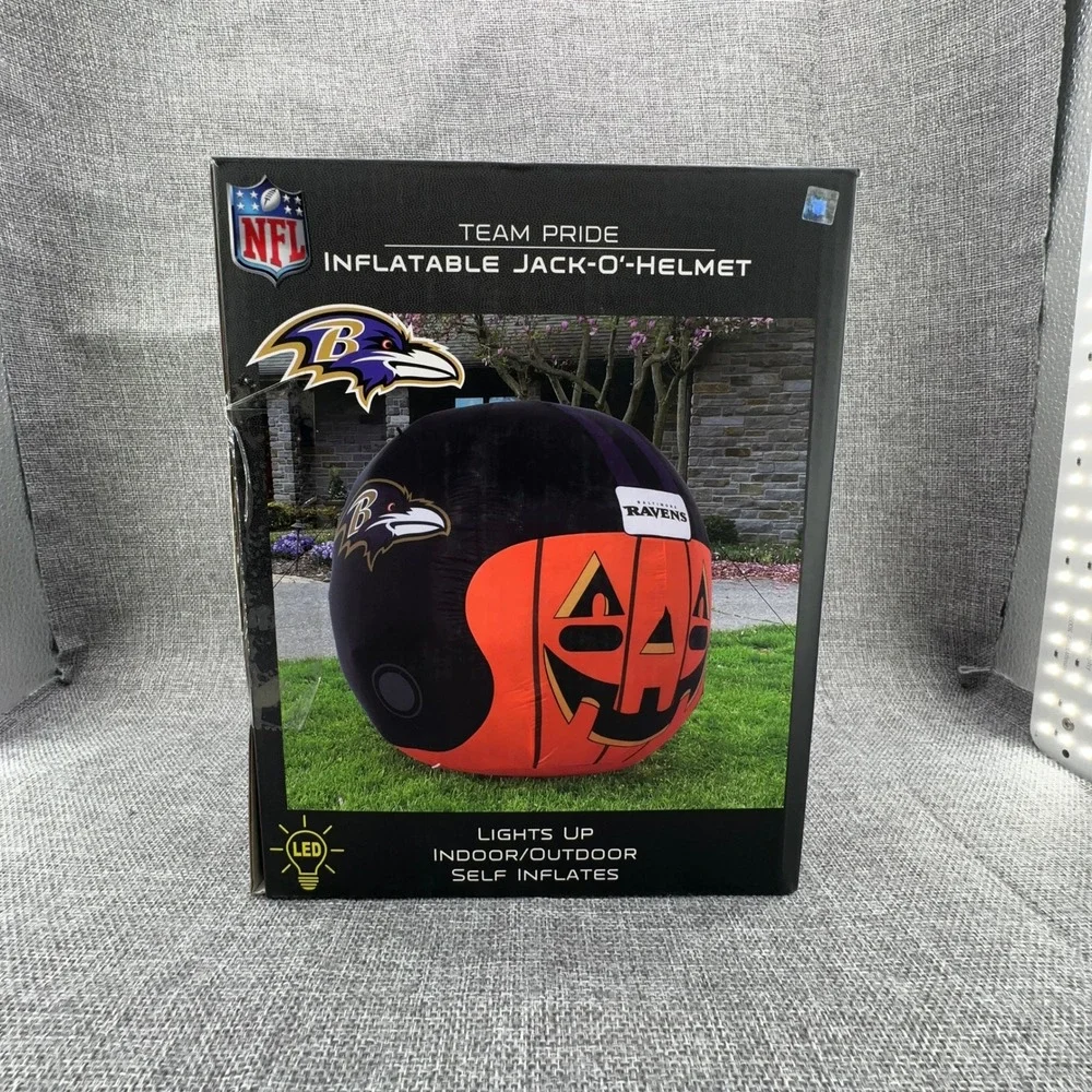 Baltimore Ravens 4' Inflatable Jack-O'-Helmet NFL Purple Black Halloween NEW